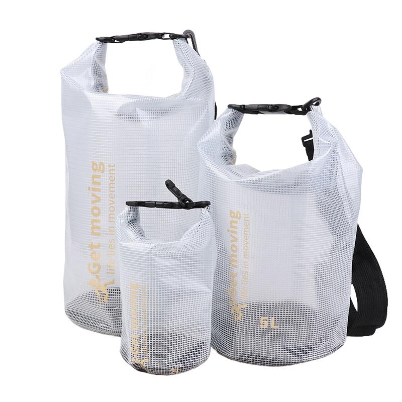 2L/5L/10L Pvc Wasserdichter Packsack Netzbeutel Tragbar Outdoor Sport Schwimmen Aufbewahrungstasche Pack Rafting Kajakfahren Camping