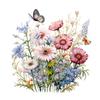 Elegant Floral Butterfly Waterproof Stickers Self Adhesive Bathroom Wall Decals for Toilet Seat Background Art Decoration