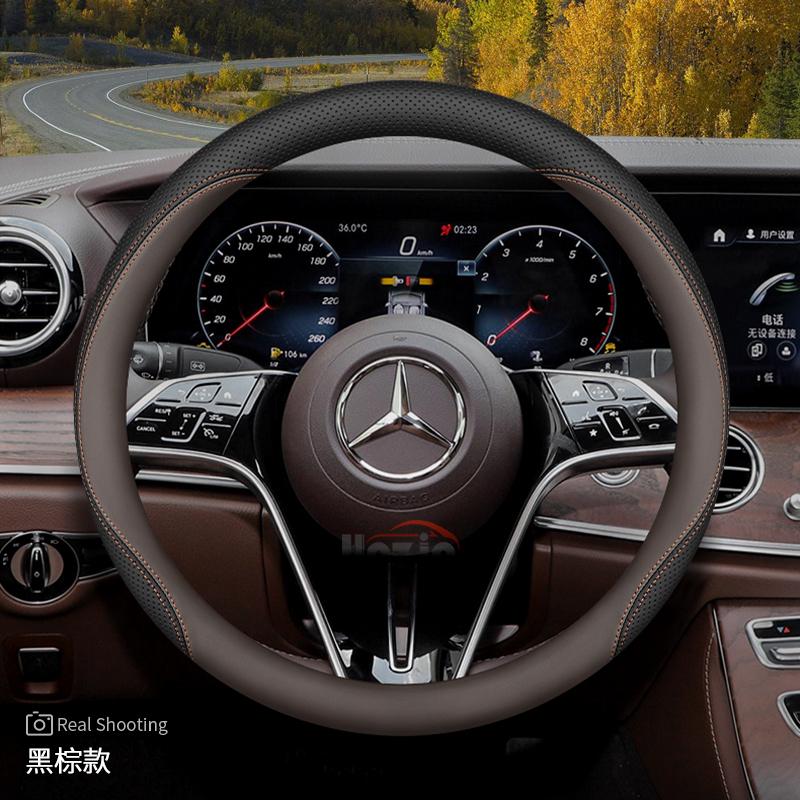 Housse de volant en cuir pour voiture pour Mercedes Benz W214 C200 W204 W203 W124 W210 W221 W202 W176 CLA 250 W166 Accessoires 2025