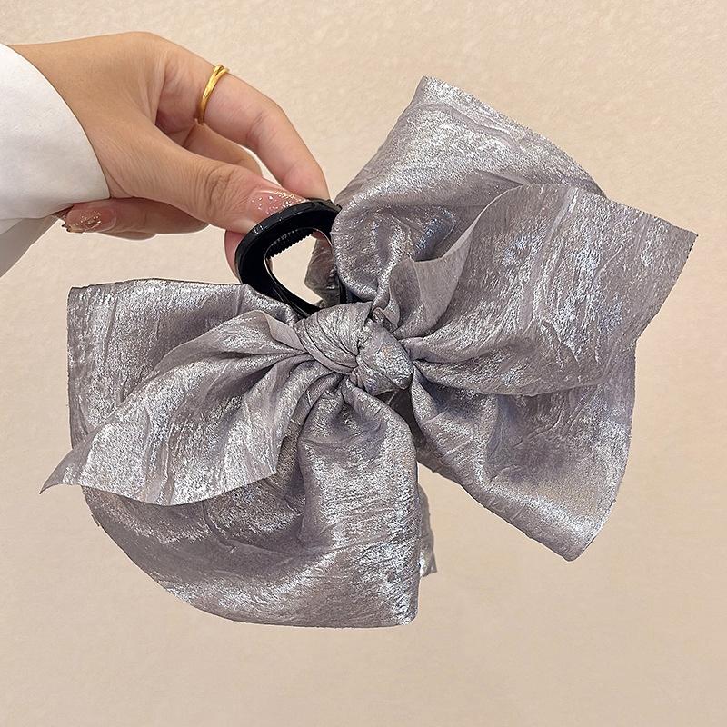 

Элегантные заколки-крабы для волос с бантом, милые большие зажимы-акулы, темпераментная заколка-бант для женщин, девушек, аксессуары для волос, подарки серебряный