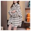 Chaqueta Camisera de Cuadros Furted para Mujer Nuevo Otoño e Invierno Estilo Holgado Perezoso Diseño Casual Top de Manga Larga