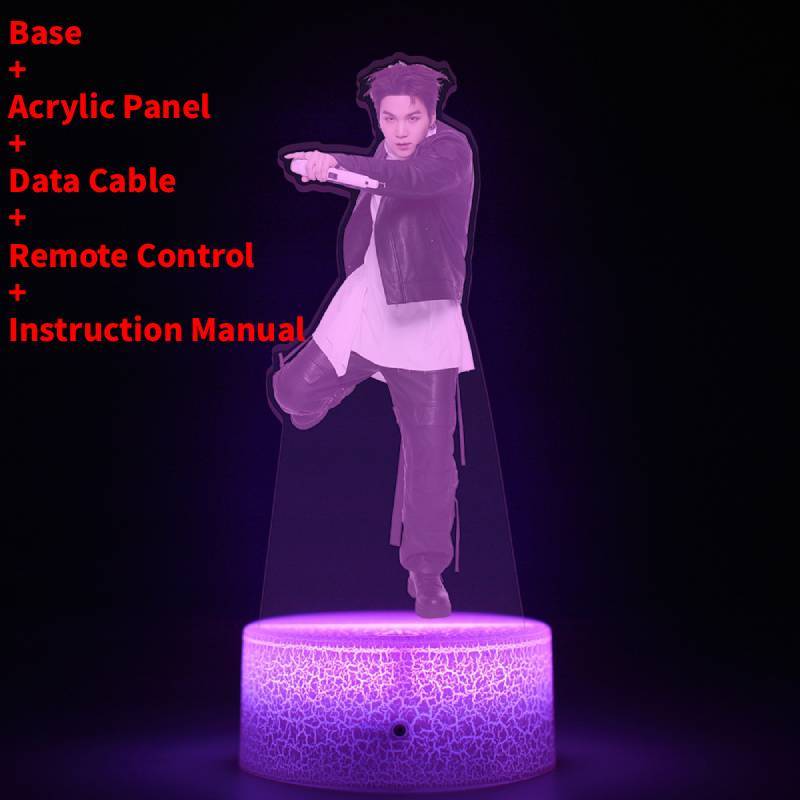 Lumină de noapte LED pentru concertul de revenire al turneului mondial BTS cu telecomandă pentru decorarea camerei și cadou de colecție