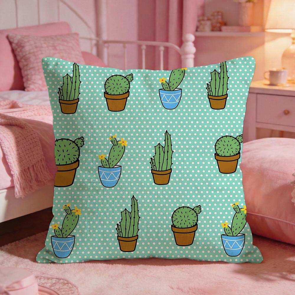 PlantcactusS Cushion Cover Premium Comfort Reversible Pillow Cove Two in One Design for Any Room Car Interior