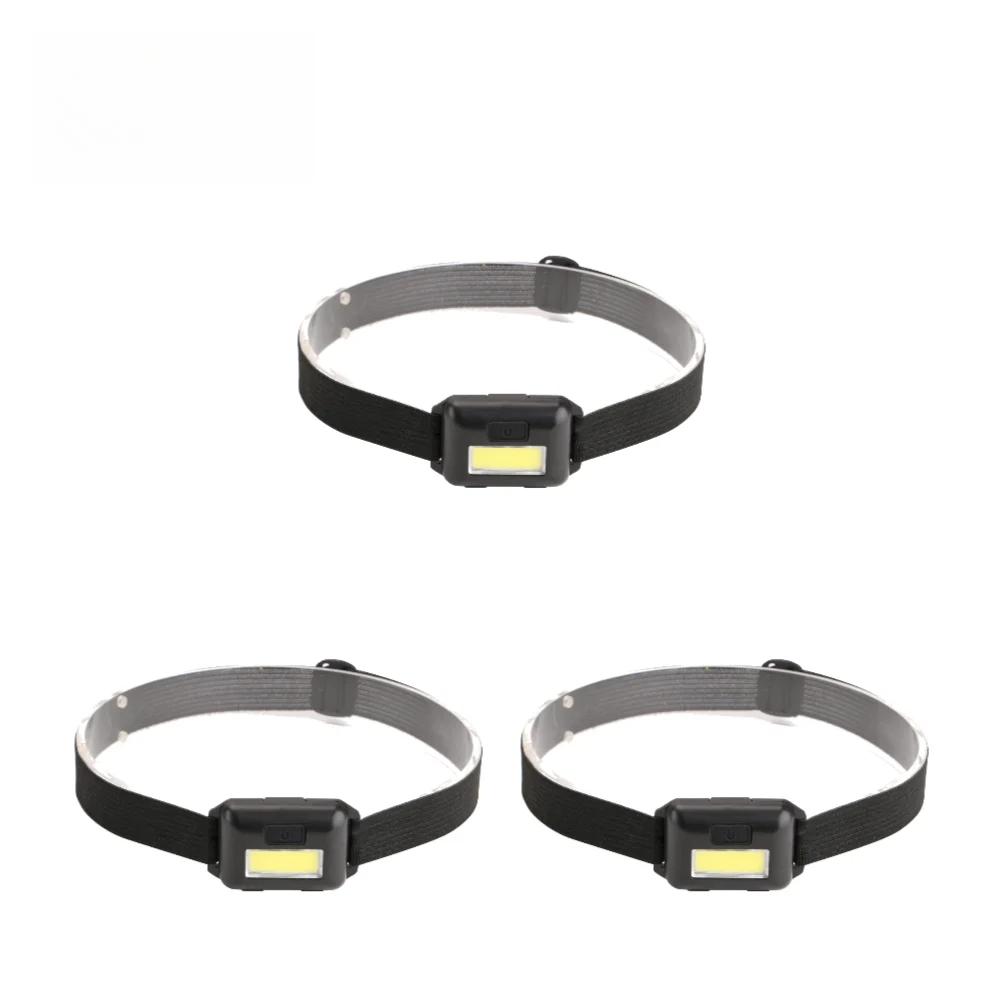 3PCS Outdoor Camping Head Flashlight 3 Modes Strong LED COB Waterproof Headlights Lighting Torch Lamp Mini Night Headlamp