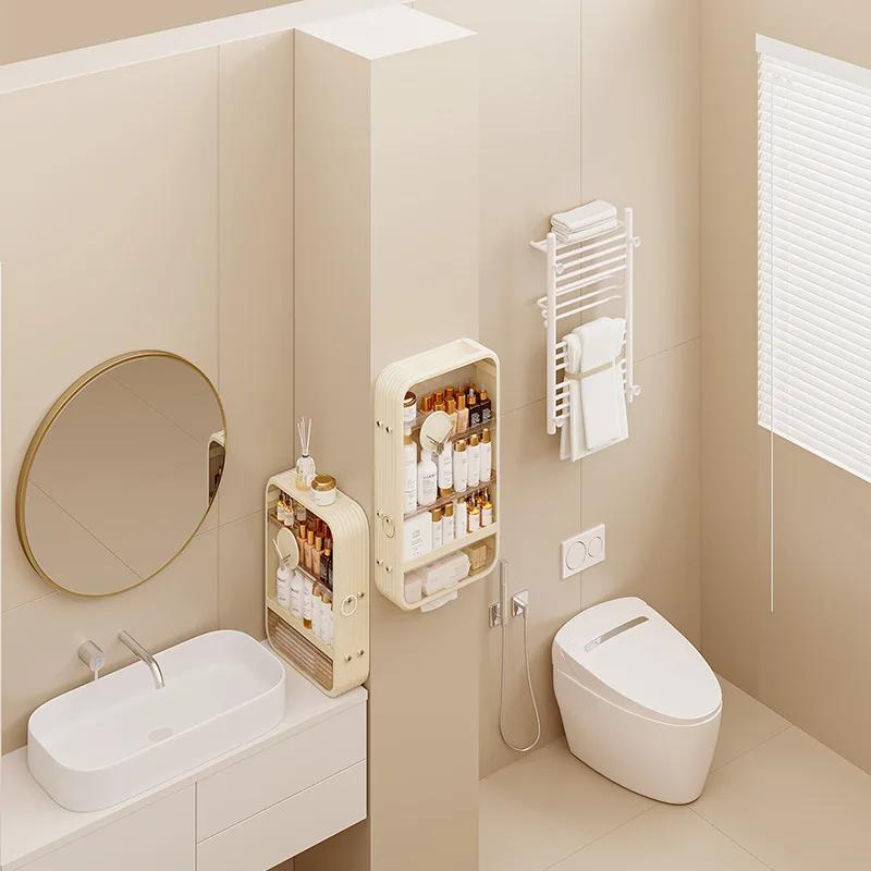 Non Perforated Kitchen Storage Rack Multi-layer Wall Seasoning Rack Bathroom Skincare Product Storage Rack Kitchen Storage Shelf
