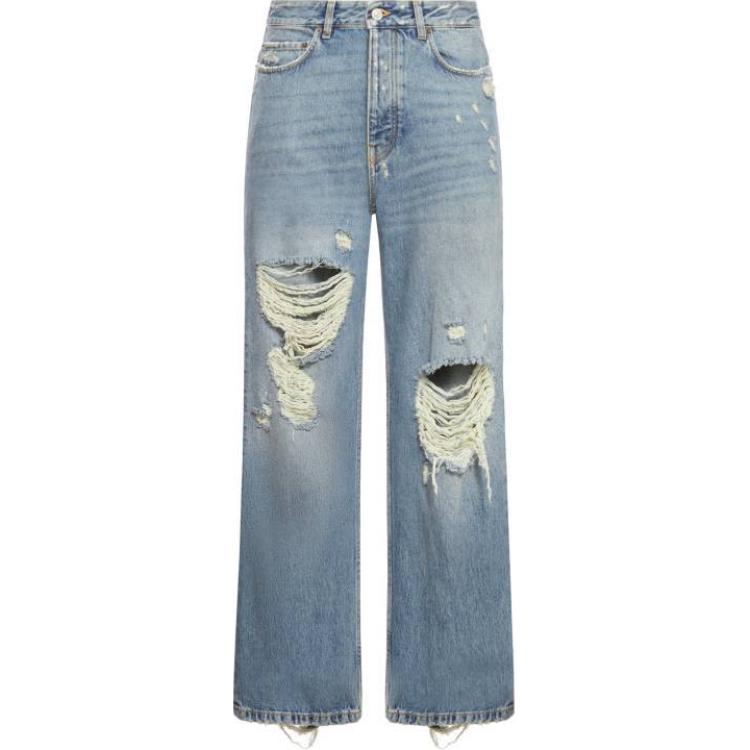 Balenciaga Distressed Straight Leg Jeans 745151THW254245