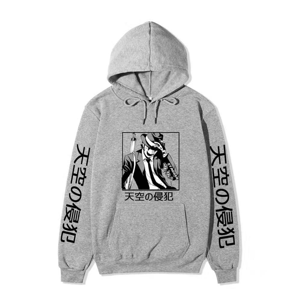 High-Rise Invasion Sniper Mask Hoodie Unisex Fleece Sweatshirt Japanese Vertical Text Black White Manga Anime Pullover