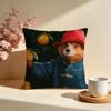 Fashion PPaddington Beariou Cushion Cover Stylish Washable Pillow Cover Ideal for Couch Bedroom Car Decoration