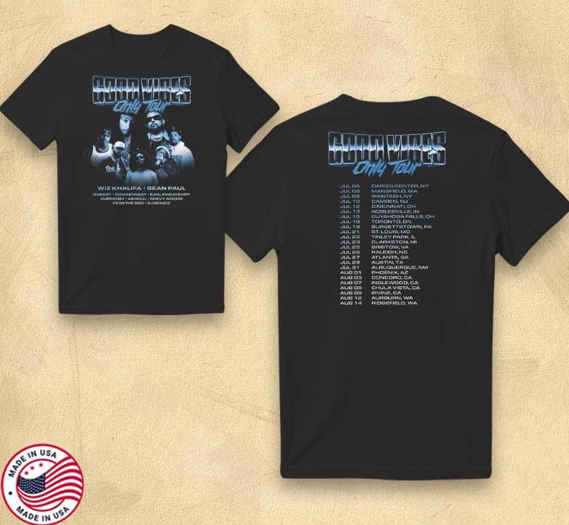 Wiz Khalifa Good Vibes Only Concert Photo Merch Shirt XL