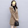 Koreanischer Stil Damen Wollmantel & Kleid Set: Herbst/Winter Karierter Zweiteiler Mode 2025