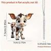 Cow Cartoon Endearing Acrylic Car Accessory For Home Decoration Holidays And