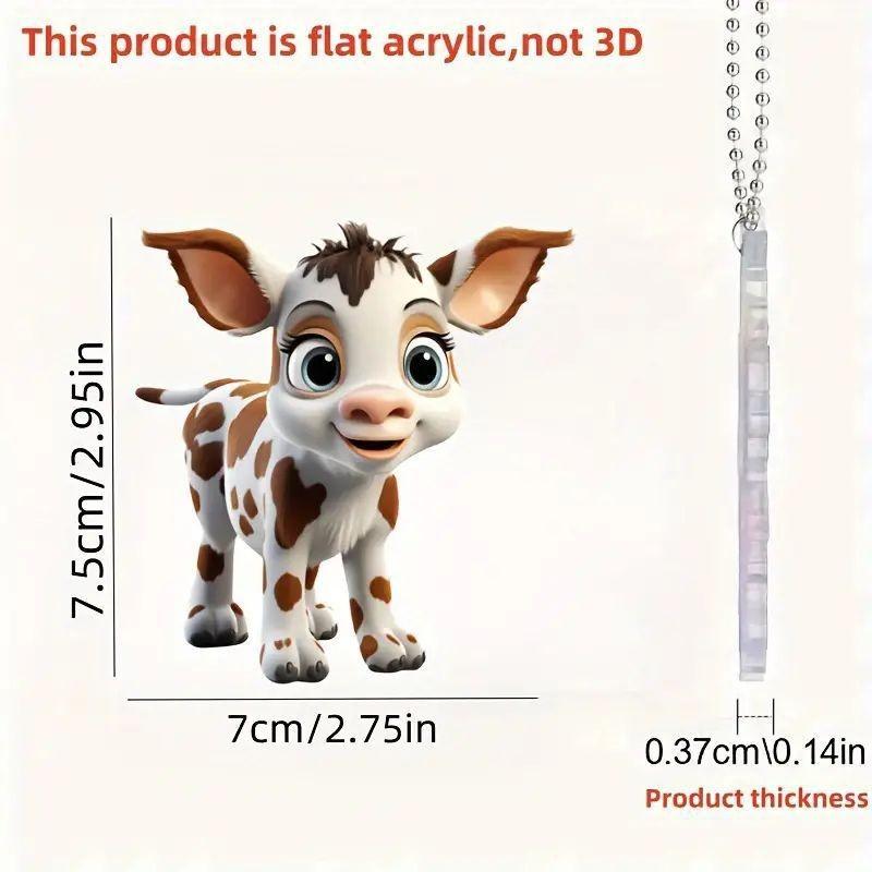 Endearing Cartoon Cow Acrylic Car Accessory For Home Decoration And Holidays