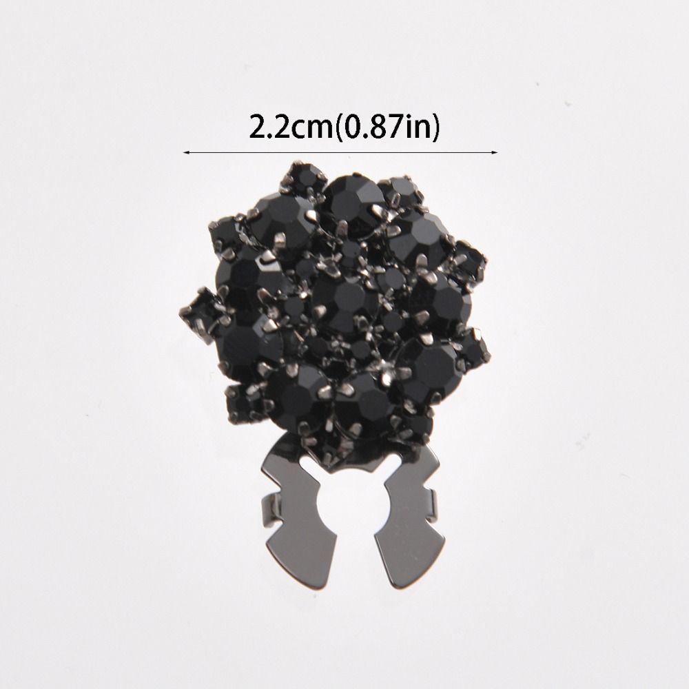Flower Rhinestone Button Covers Detachable Zinc Zinc Alloy Clip Button Durable Decorative Buttons  Gift