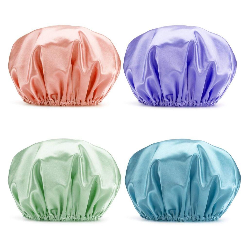 Double Side Waterproof Shower Caps Thickened Double Drying Hair Cap Hot Bath Hair Cap  for Women