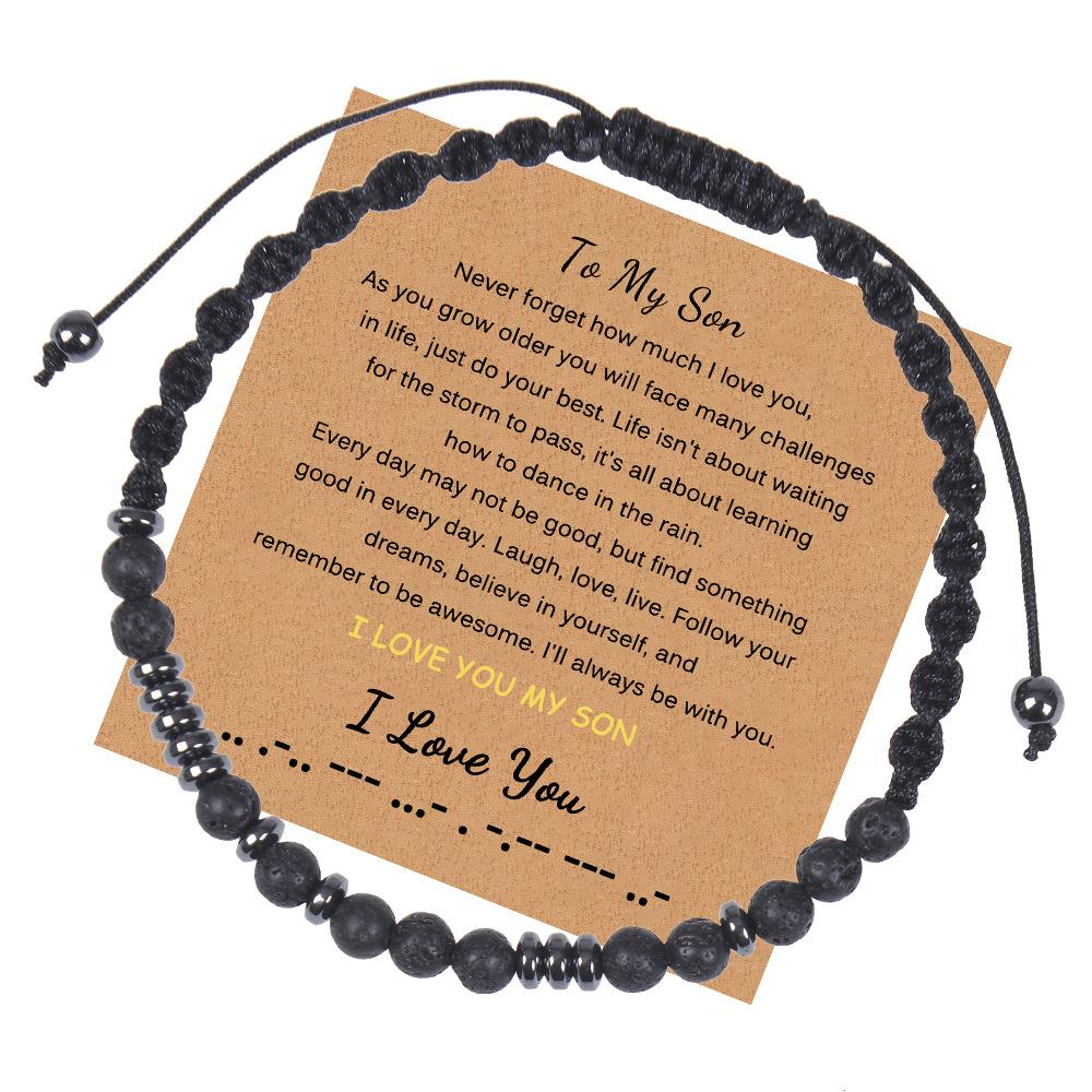 JYL TS Bracelet Morse Code  Family Gift Beaded Transmits Love & Protective Blessings