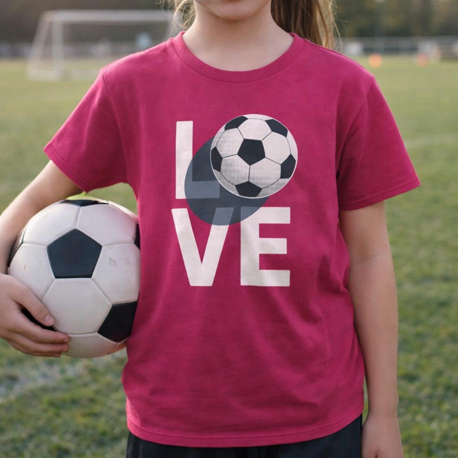 Soccer Ball LOVE Youth Tee | Kids Soccer Shirt XL