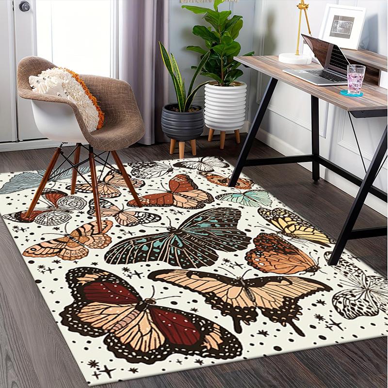 Butterfly,Pattern Pattern Printed Chair Mat -Decorative Mats for Office Tables,Coffee Tables - Durable and Fashionable Carpet0331247 100cm x 120cm