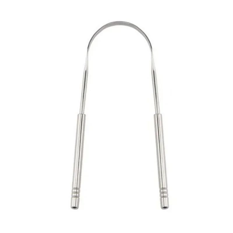1/2Pcs Reusable Stainless Steel Useful Tongue Scraper Cleaner Fresh Breath Cleaning Coated Tongue Oral Hygiene Care Tools