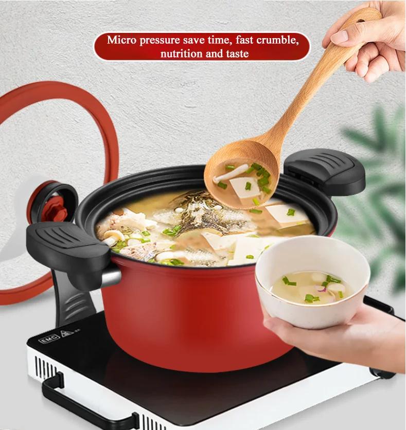 Fier fin micro oala sub presiune Oala pentru supa Carne Oala Orez Oala Micro Oala sub presiune Oala pentru tocanita Oale antiaderente Ustensile de bucatarie
