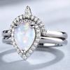New European and American Women's Ring Accessories Inlaid Opal Ring, Silver Opal Women's Ring