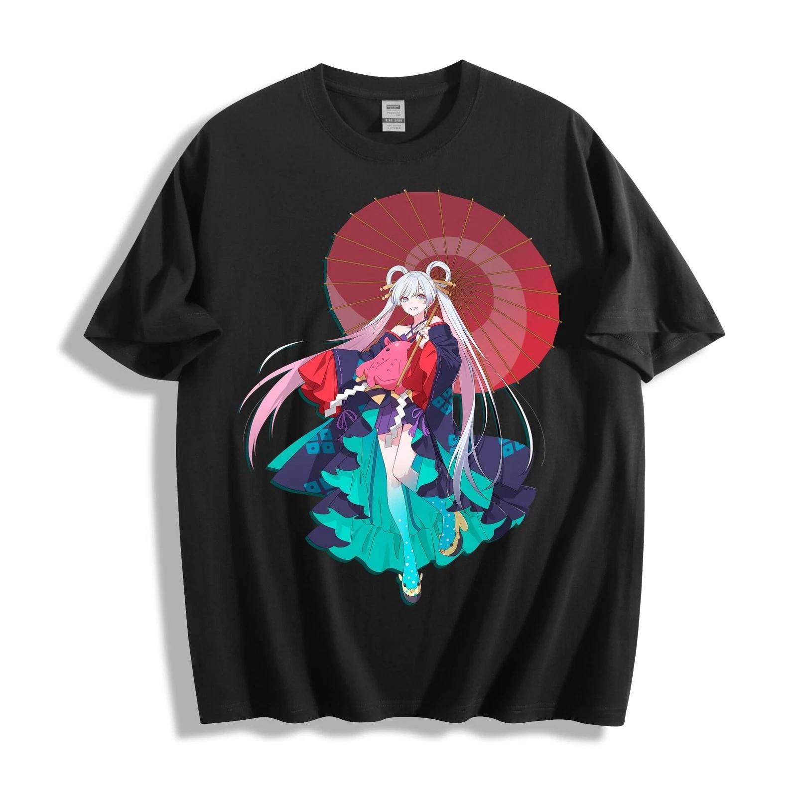 Kaguya-hime Tsukimi Yachiyo Tee - Umbrella White Hair Fantasy Anime T-Shirt L