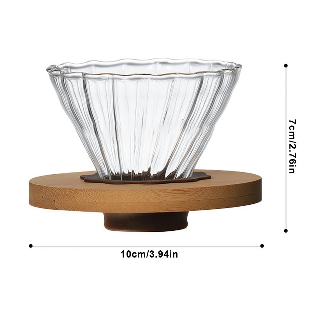 Coffee Dripper Clear Glass Pour Over Coffee Cone With Stand Coffee Funnel Single Cup Pour Over Hand Brewed Coffee Dripper