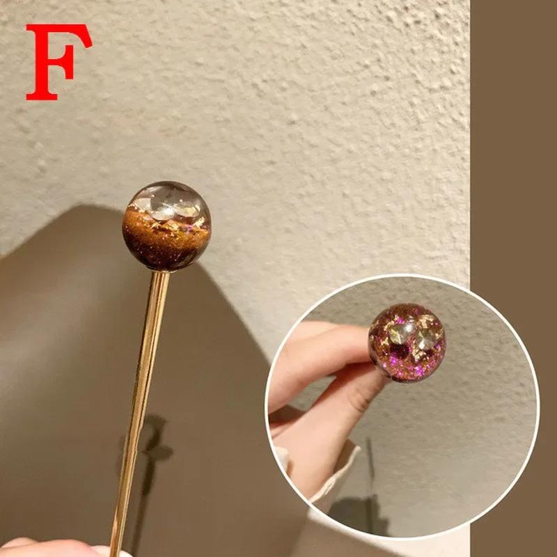 

New Sparkling Starry Sky Hairpin Simple Temperament Gold Foil Lollipop Hairpin Elegant Hair Accessories Girls Jewelry Headwear
