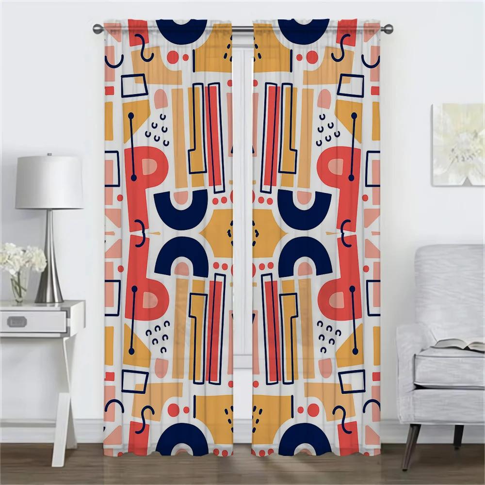 Art Pattern Home Interior Curtains Living Room Halloween Decoration Curtain Shades Tulle Bedroom Partition Darkening For Great Made Of Polyester