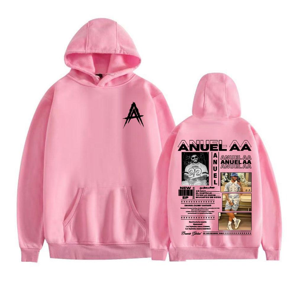 Rapper Anuel AA Real Hasta La Muerte World Tour Hoodies Men Women Fashion Hip Hop Pop Music Sweatshirts Fleece Casual Pullovers