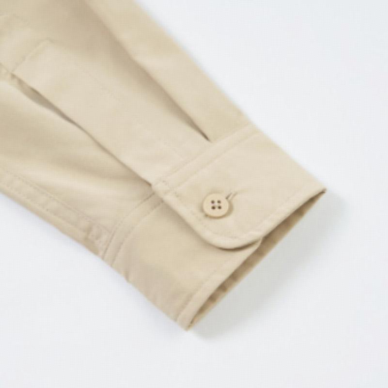 Timberland Logo Versatile Work Long Sleeve Shirt Unisex shirts Beige A418F-Y94