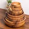 Abay Japanese Style Acacia Wood Round Bowl
