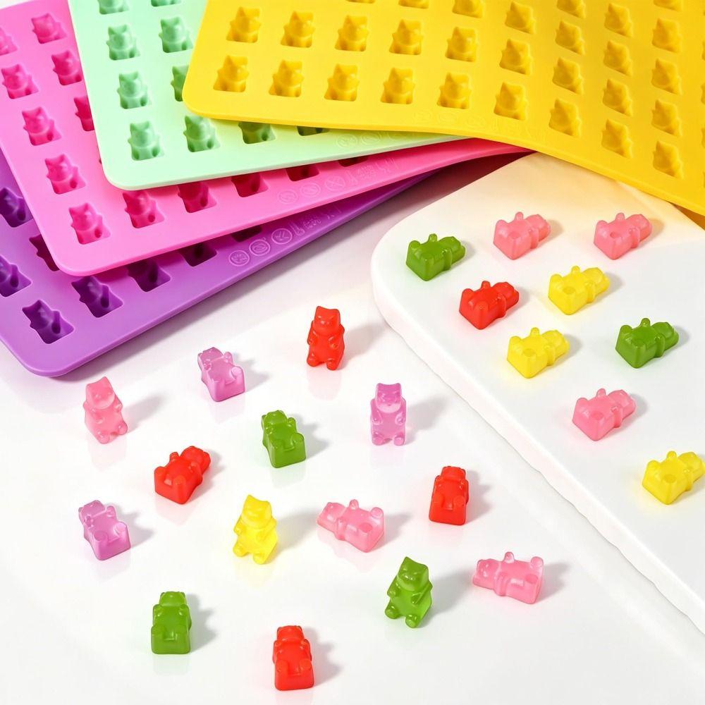 Food-Grade Silicone Gummy Molds Trays Bear Shapes Chocolate Molds New Pudding Mould  Baking