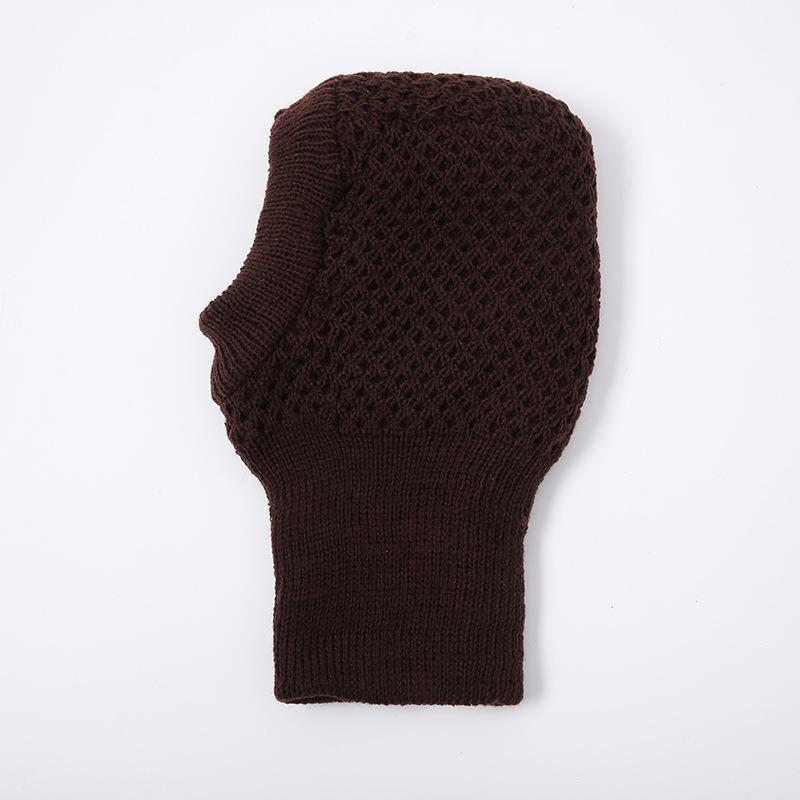 Winter Old Man Pullover Hat Ladies Knitted Double Warm Wool Hat Cycling Windproof Ear Protector Fleece Hat