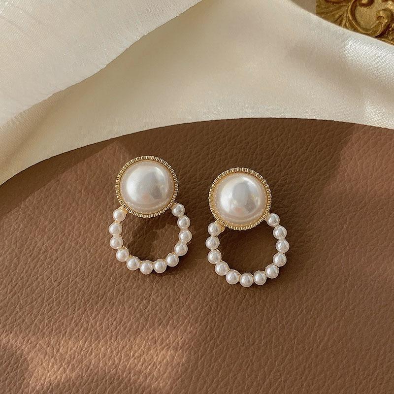 Women Girls Korean Style Camellia Baroque Pearl Earrings Fashion Vintage Jewelry Bow Heart Shape Elegant Lady Ear Rings Ear Clip