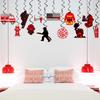Firefighter Party Decorations Firetruck Party Decoration Fireman Party Decor Supplies Hanging Swirls Party Streamers 24pcs Kids Baby Shower Fire