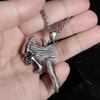 R Hip-hop Retro Titanium Steel Necklace Ghost Head Ax Necklace Titanium Steel Pendant Tomahawk