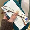 Metal Frame Cat Eye Reading Glasses Woman Anti Blue Light Computer Office Goggles Fashionable Versatile Women's Eyepieces