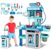 2 In 1 Doctor Kit for Kids Pretend Play Medical Station with Stethoscope Thermometer Sounds & Lights Doctor Toys for Boys Girls