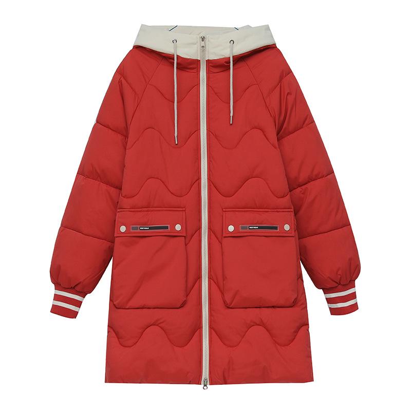 Women's Plus Size Hooded Cotton Jacket - Winter 2023, Mid-Length, Thickened, Loose Fit Outerwear