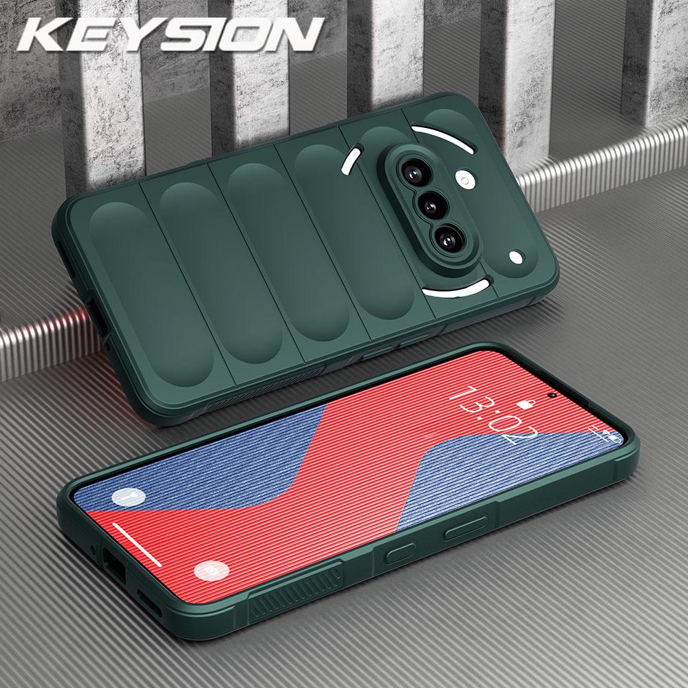 KEYSION Shockproof Matte Case for Nothing Phone 3A 3A Pro Anti-skid Soft Silicone Phone Back Cover for Nothing Phone 3A Pro 3A