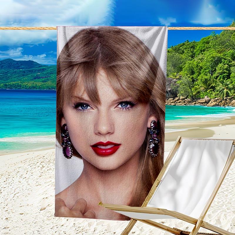 Ultra-Soft Beach Towel with Taylor Theme,Ideal for Pool - Camping, Diving - Perfect Travel Essential, Vibrant Beach Towel.