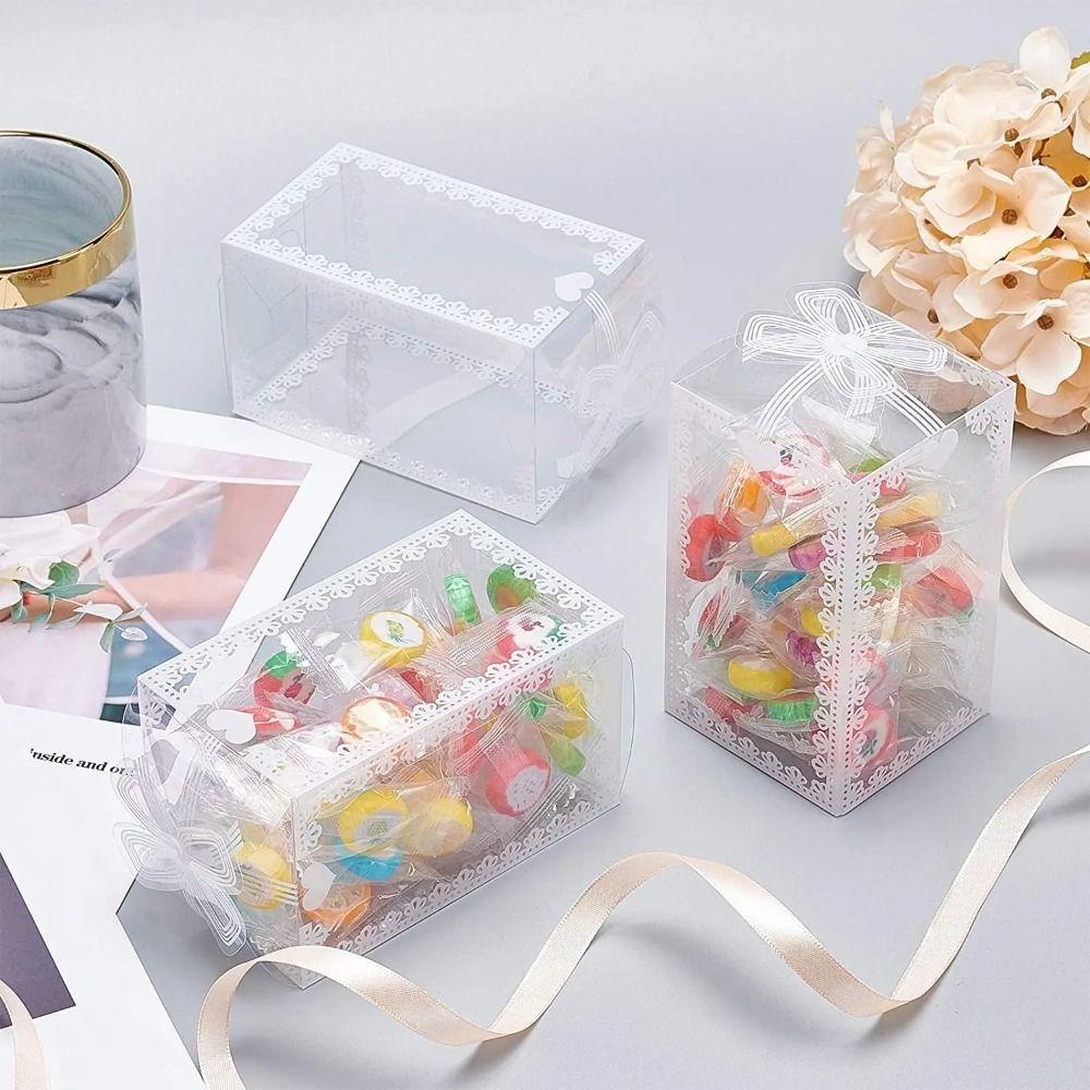 10Pcs Reusable Printed PVC Boxes Multiple Sizes Candy Box PVC Packing Box  Birthday Party Supplies