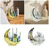 Eid Decoration Moon Castles Ornament with LED Light for Festives Setting