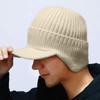 Men's Knitted Hat With Plush For Warmth And Thickened Woolen Yarn