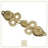 1pcs Vintage Chinese Knot Buttons Gold Lace Trim Clasps for Cheongsam Decor, Dance Dress, DIY Sewing Accessory