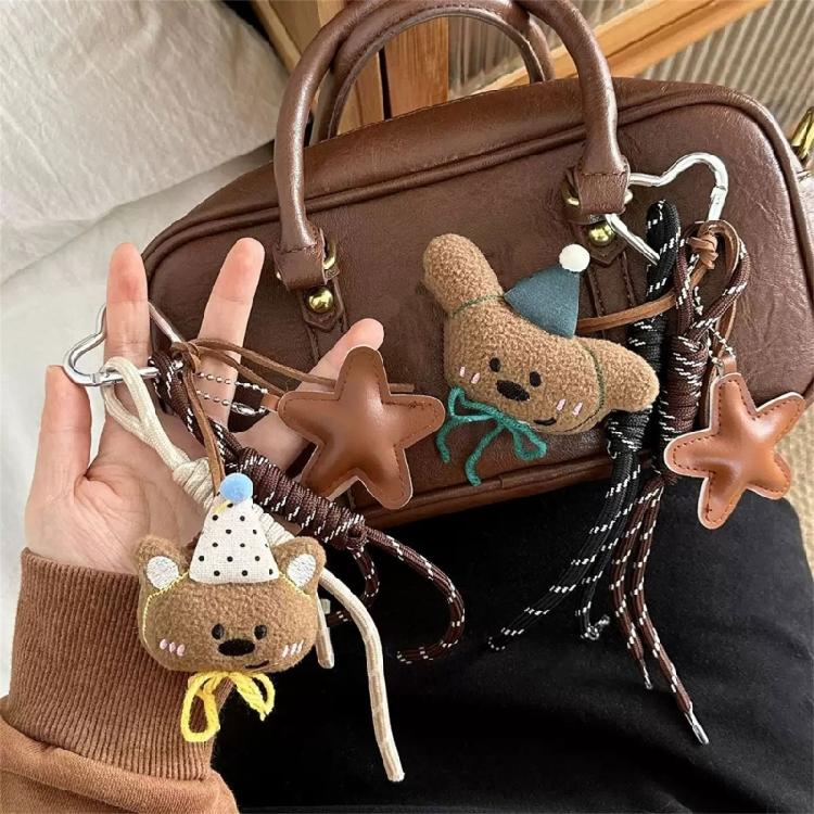 Sweet Bear Purse Accessory Soft and Portable Bag Pendant Cartoon Bag Keychain Bags Charm for Parties and Casual Outings