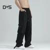 Pánské cargo kalhoty s velkou kapsou Hip-hop styl High Street Široká noha Volné Vintage se stahovací šňůrkou Elastický pas Po celé délce Kalhoty s hlubokým rozkrokem