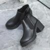 Fashion Classic short boots waterproof platform thick heel new autumn winter comfortable round toe high heels casual  women's boots