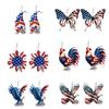 American Flag Acrylic Animal Earrings - Red & White Independence Day Theme