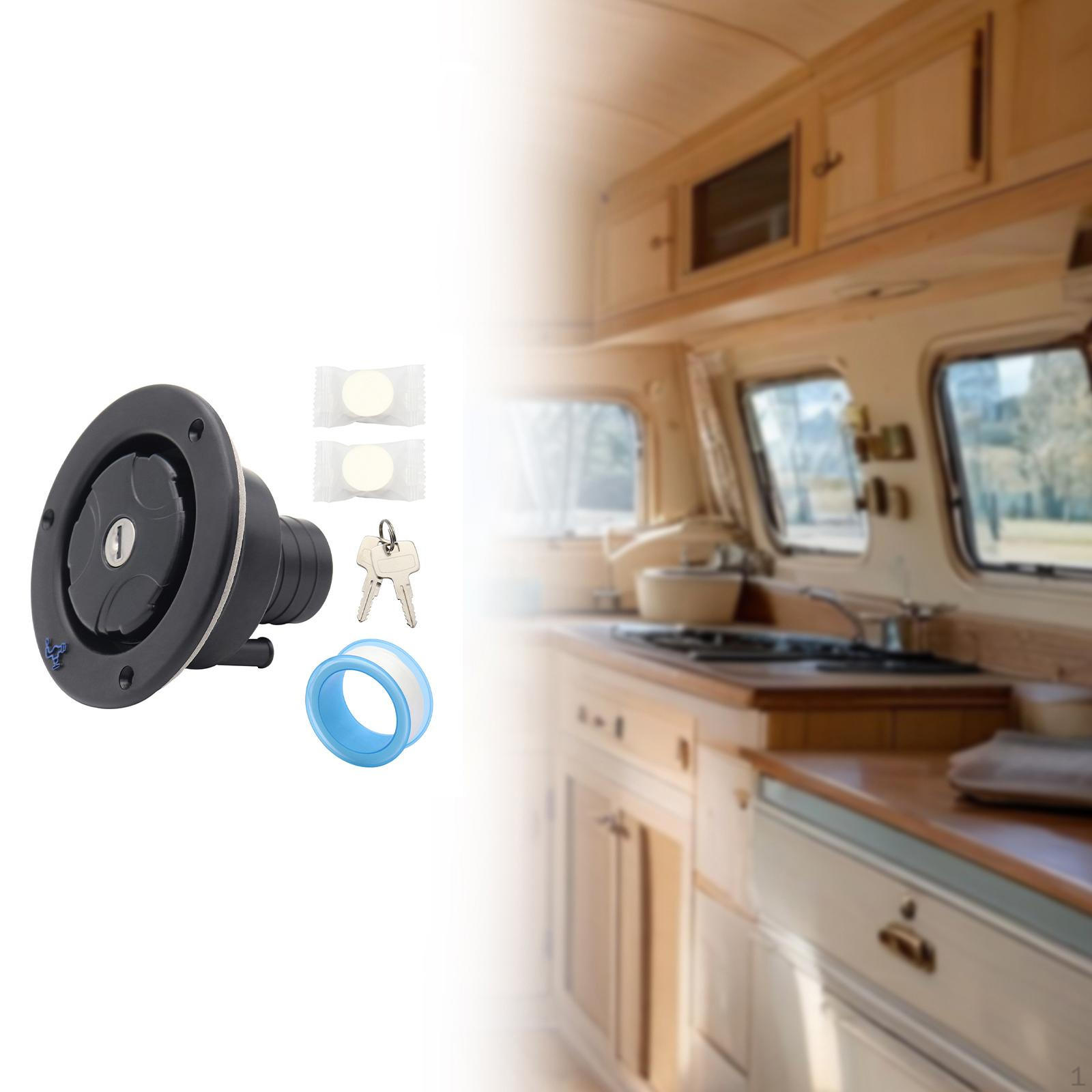 

RV Fresh Water Locking Cap Inlet Replace Parts Easy to Install for Camping Trailers Motorhomes білий